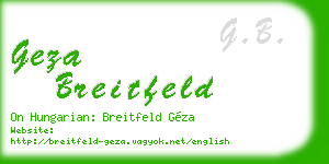geza breitfeld business card